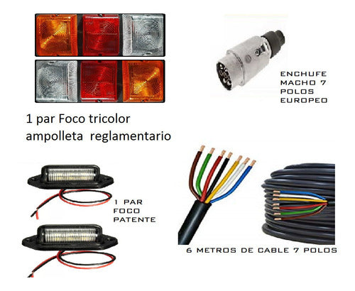 Foco Para Carro De Arrastre Remolque Kit Ampolleta Enganche
