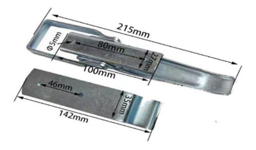 Chapa Y Tirador De Puerta Incluye Porta Candado Galvanizado