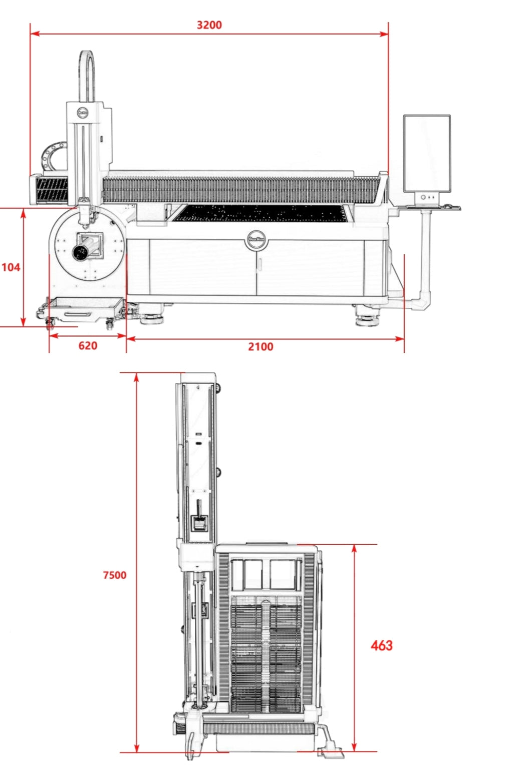 IMPORTACION MAQUINA LASER DE FIBRA 6000W TUBO Y MESA