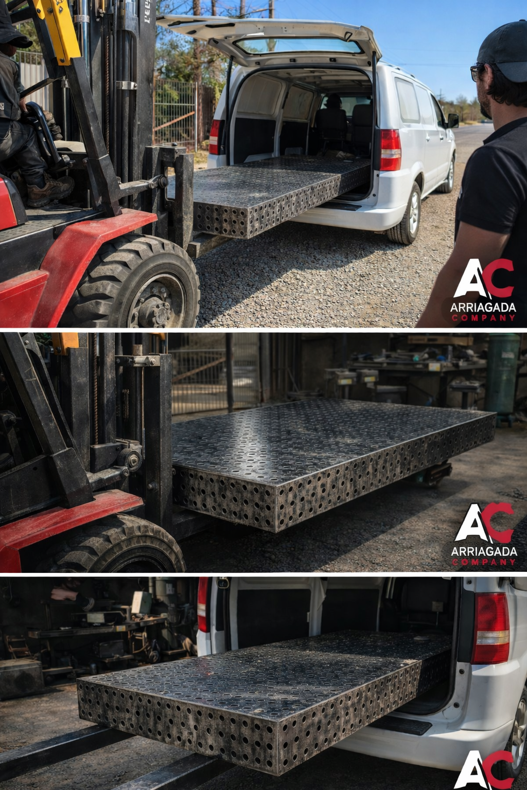Mesa soldadura perforada