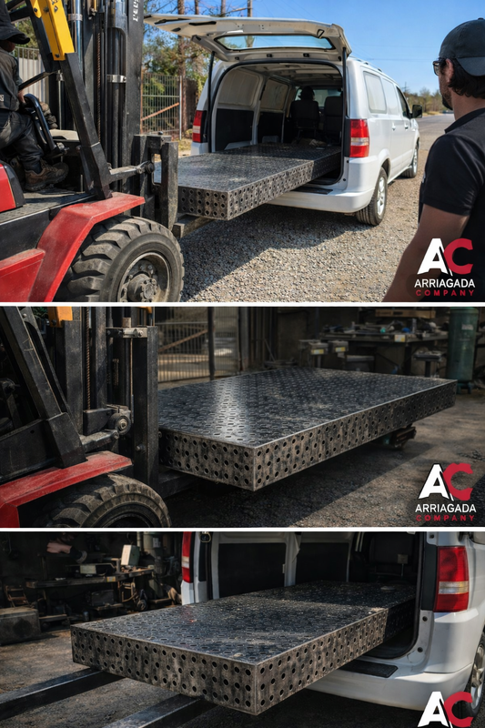 Mesa soldadura perforada