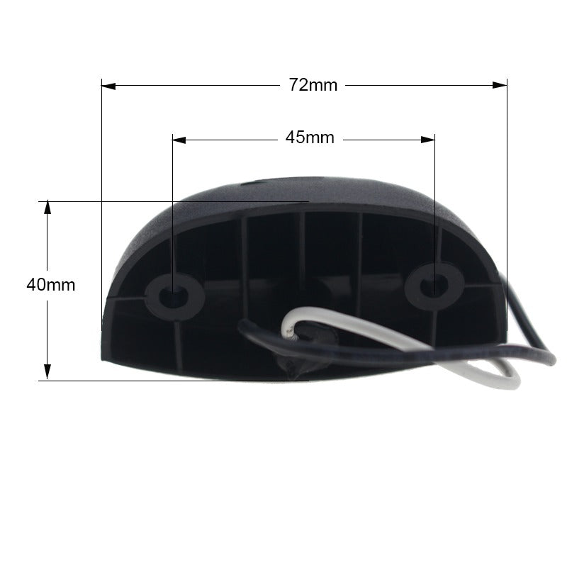 Farol Patente Ovalado Negro 6Led 12 y 24v
