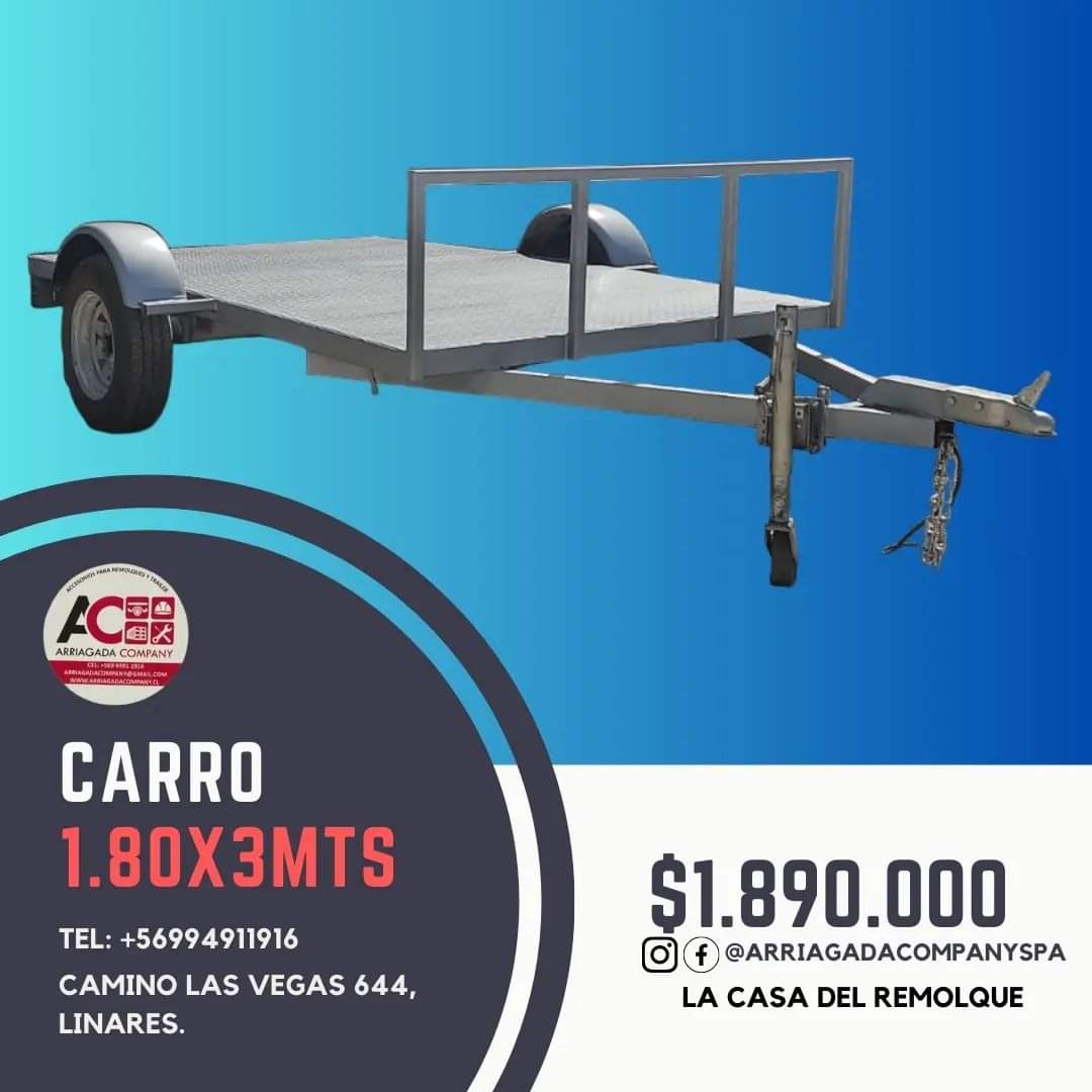 Carro de arrastre 3x1.8MTS 1500kg