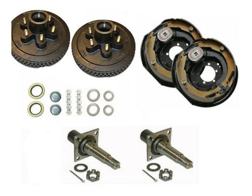 Kit Freno Electrico 5x114 Tambores Balatas Carro De Arrastre