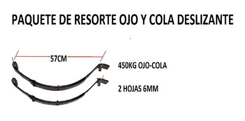 Paquete De Resorte 450kg Para Carro De Arrastre Enganche