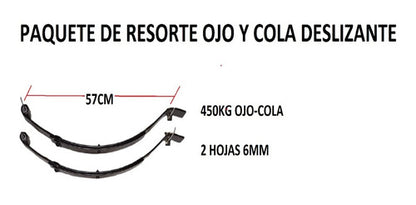 Paquete De Resorte 450kg Para Carro De Arrastre Enganche