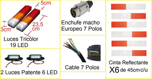 Kit De Luces Led Para Carro De Arrastre 12v Angosto